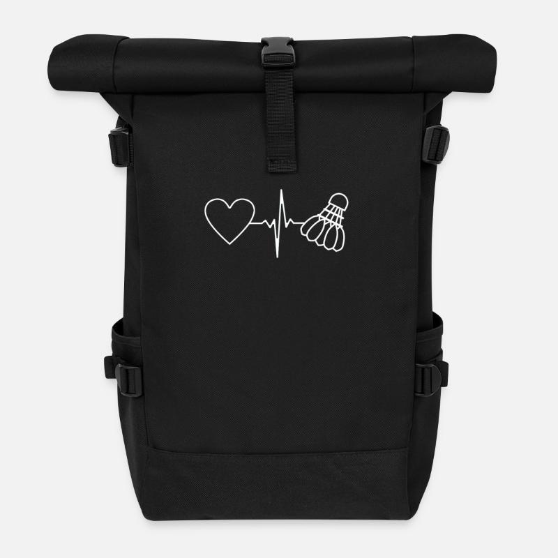 Badminton Heartbeat - Sac à dos roll top - noir