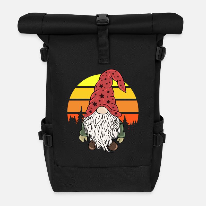 Weihnachtszwerg Gnome Vintage - Rolltop Rucksack - Schwarz