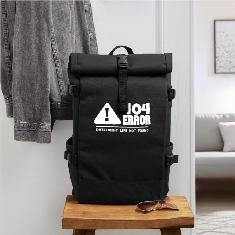 Computer and programmer geek. 404 Errors Roll Top Backpack