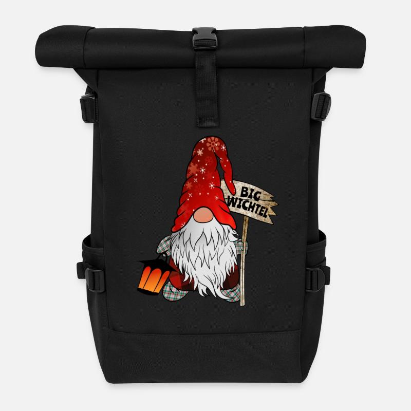 Big Wichtel Weihnachts Gnom - Rolltop Rucksack - Schwarz