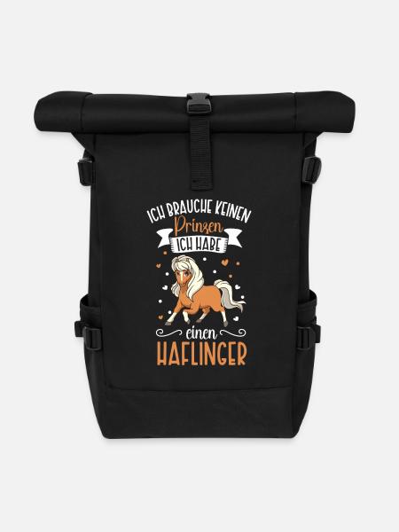 Ich brauche keinen Prinzen - Haflinger - Rolltop Rucksack - Schwarz