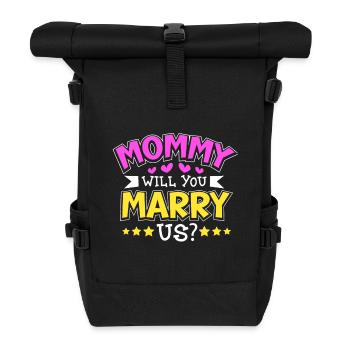Maman tu veux nous épouser - Sac à dos roll top - noir - Devant