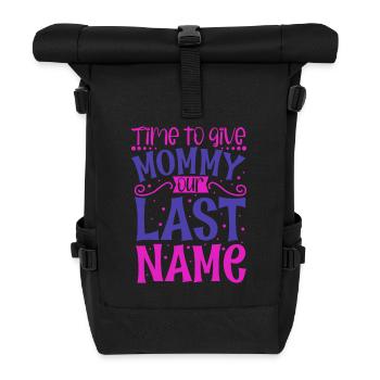 Mama heiraten - Verlobung - Rolltop Rucksack - Schwarz - Vorne