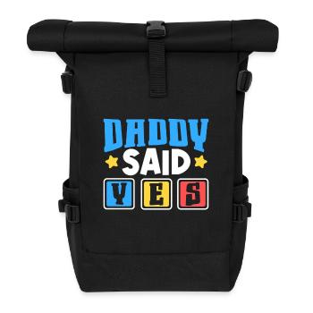 Papa hat ja gesagt - Rolltop Rucksack - Schwarz - Vorne
