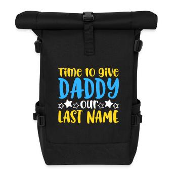 Papa heiraten - Verlobung - Rolltop Rucksack - Schwarz - Vorne