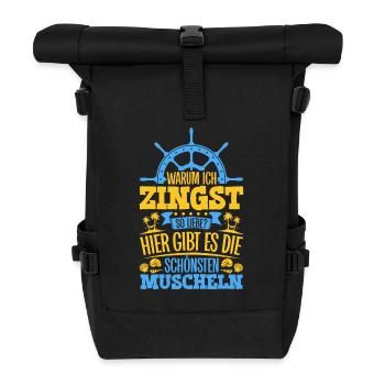 Schöne Muscheln - Warum ich Zingst so liebe - Rolltop Rucksack - Schwarz - Vorne