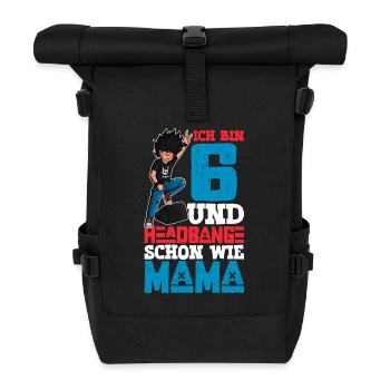 Ich bin 6 - Jungen Rocker - Rolltop Rucksack - Schwarz - Vorne