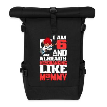 I'm 6 - Girl Rocker - Roll Top Backpack - black - Front