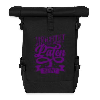 Möchtet ihr meine Paten sein? (die Patenfrage) - Rolltop Rucksack - Schwarz - Vorne