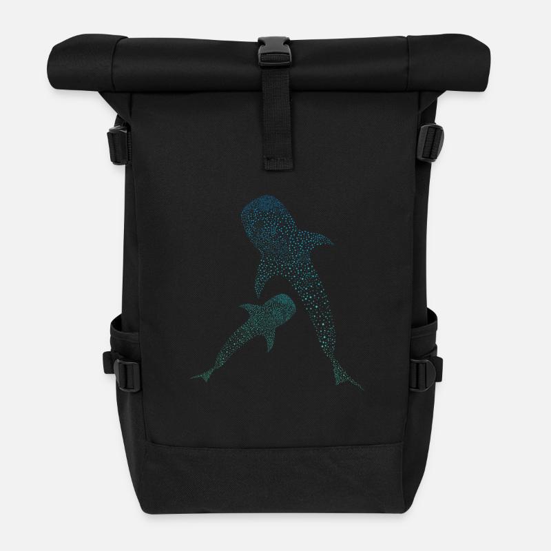 Requin-baleine de Walhai - Sac à dos roll top - noir