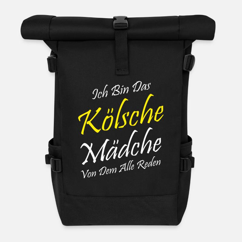 Kölsche Mädche Kölle Kölsch Kölner Karneval Köln - Rolltop Rucksack - Schwarz