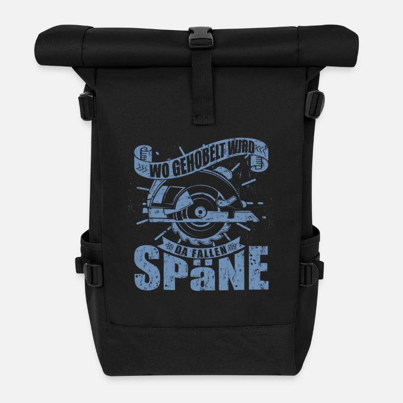 Wo gehobelt wird fallen Späne - Rolltop Rucksack - Schwarz