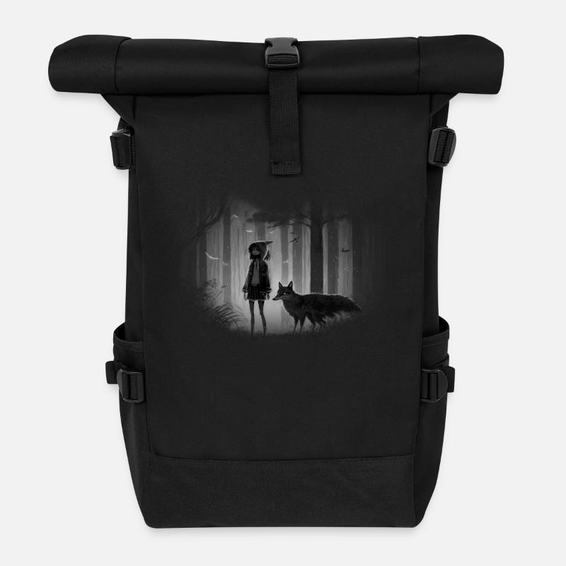 Wolf - Rolltop Rucksack - Schwarz