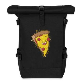 Salami Pizza is happy - Roll Top Backpack - black - Front