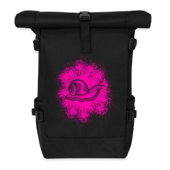 Cute snail with snail shell - Roll Top Backpack - black - Front