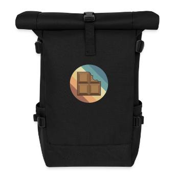 Tafel Schokolade Süßigkeit Kakao - Rolltop Rucksack - Schwarz - Vorne