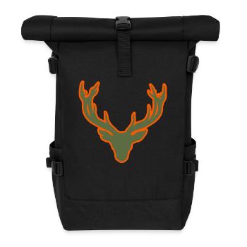 Hirschkopf – Für Jäger & Naturfreunde - Rolltop Rucksack - Schwarz - Vorne