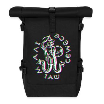 Glitched Abraxas symbol - Roll Top Backpack - black - Front