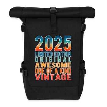 Limited Edition since 2025 Birthday Vintage 2025 - Roll Top Backpack - black - Front