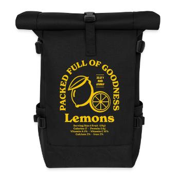 Zitronen Nährwert - Rolltop Rucksack - Schwarz - Vorne