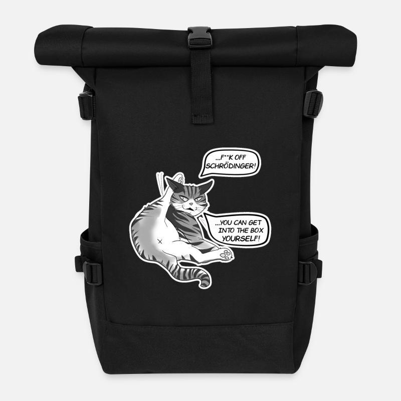 Schrödinger Katze - Rolltop Rucksack - Schwarz