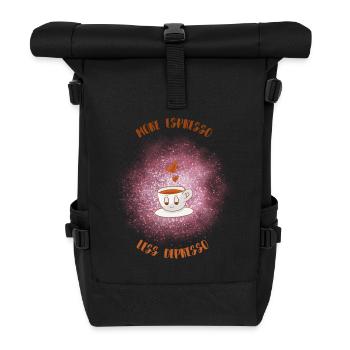 Espresso, Coffee, Kaffee, Latte, Geschenkidee, Fun - Rolltop Rucksack - Schwarz - Vorne