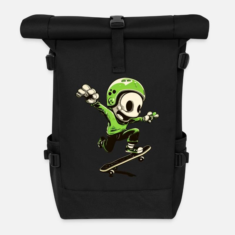 Skully Pete - Rolltop Rucksack - Schwarz