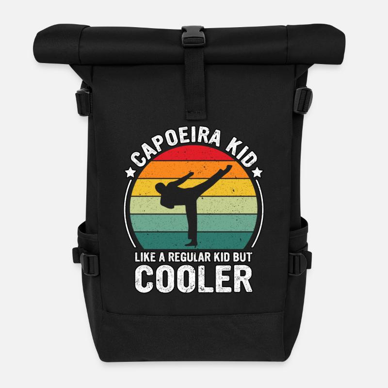 Capoeira wie ein normales Kind, aber cooler - Rolltop Rucksack - Schwarz