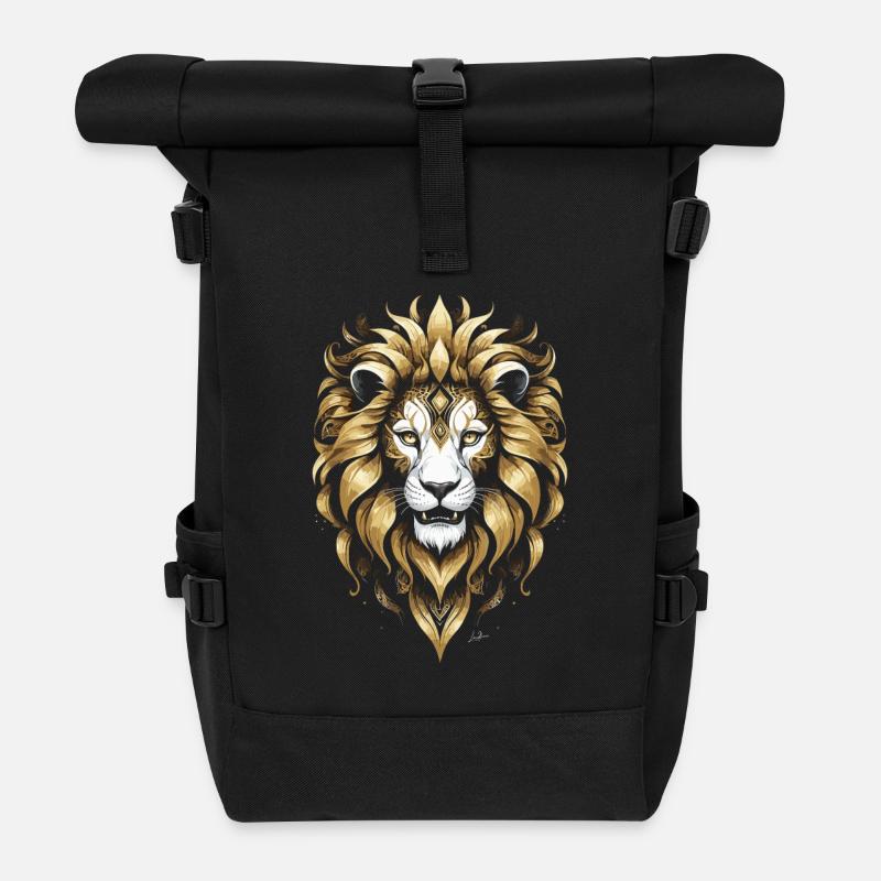 König - Löwe Gold - Rolltop Rucksack - Schwarz