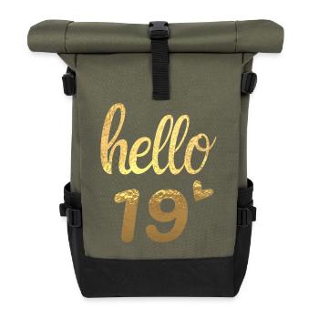 Hello 19 doré - Sac à dos roll top - olive/noir - Devant