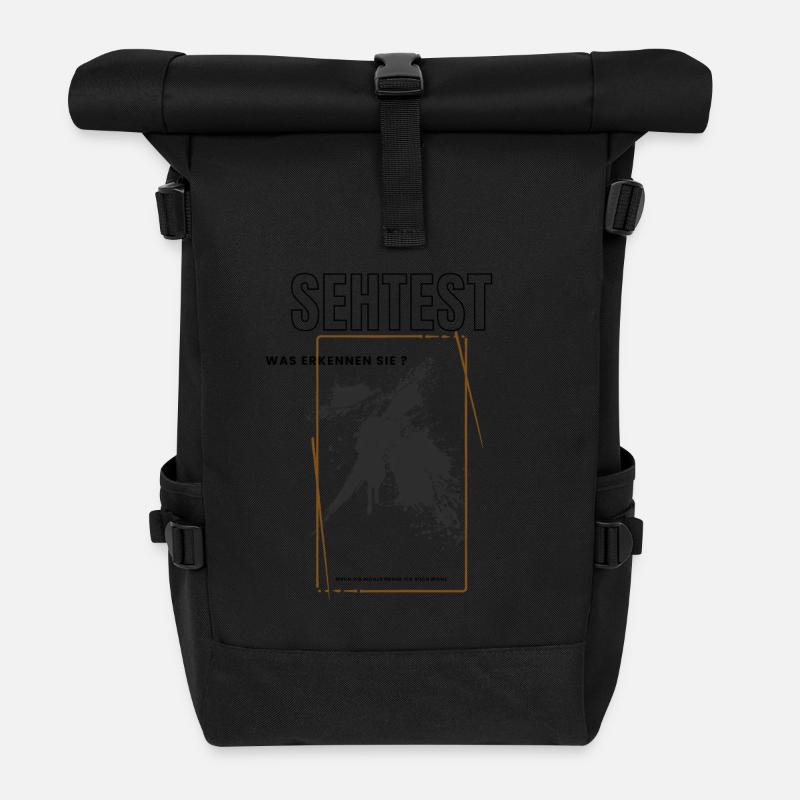 Sehtest - Rolltop Rucksack - Schwarz