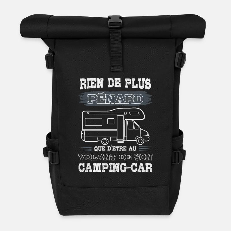 Motorhome, Humor Motorhome - Roll Top Backpack - black