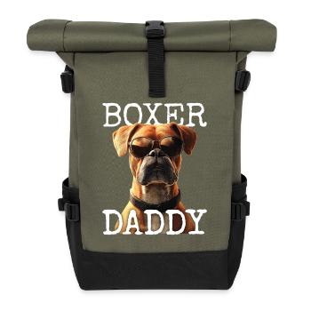Deutscher Boxer Dad Hund Papa Vatertag Boxer Daddy - Rolltop Rucksack - Olive/Schwarz - Vorne