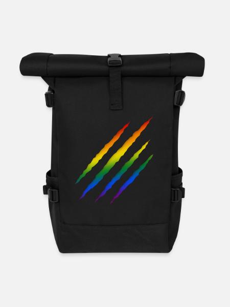 Regenbogen LGBT - Rolltop Rucksack - Schwarz