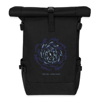 Deep Sea - Scuba Diving - Hammerhead Shark - Roll Top Backpack - black - Front