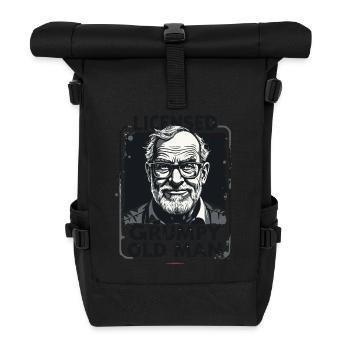 GRUMPY OLDMAN - Roll Top Backpack - black - Front