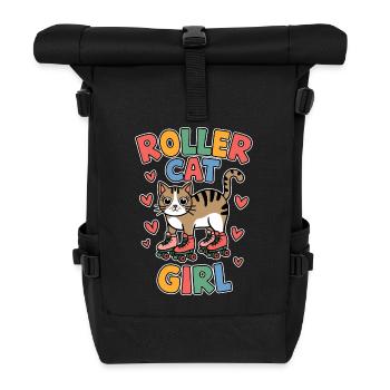 Roller Cat Girl Skating Girl Roller Skates Gift - Sac à dos roll top - noir - Devant