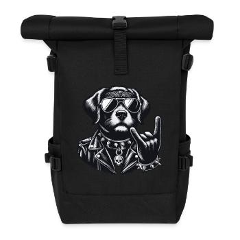 Heavy Metal Dog - Gifts for Rockers and Bikers - Roll Top Backpack - black - Front