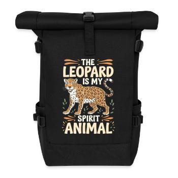 Leopard The Leopard Is My Spirit Animal Leopard - Roll Top Backpack - black - Front