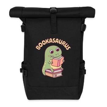 Mignon T-rex dinosaure lisant un livre Bookasaurus - Sac à dos roll top - noir - Devant