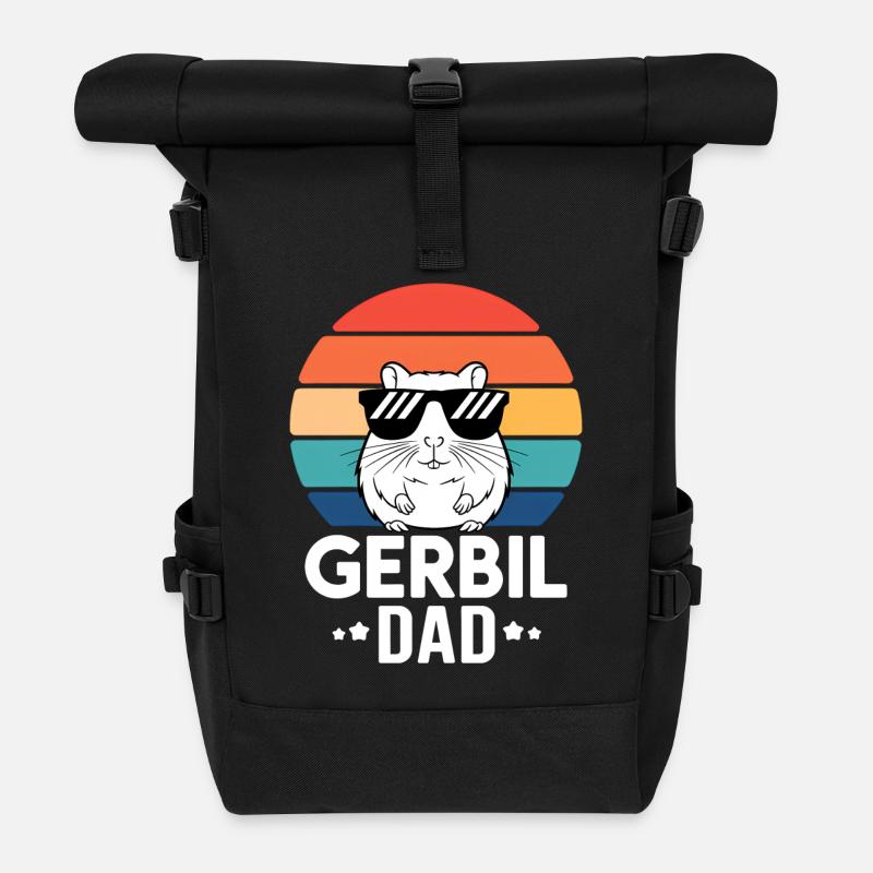 Gerbille disant Gerbil papa Drôle Gerbille Cadeau - Sac à dos roll top - noir
