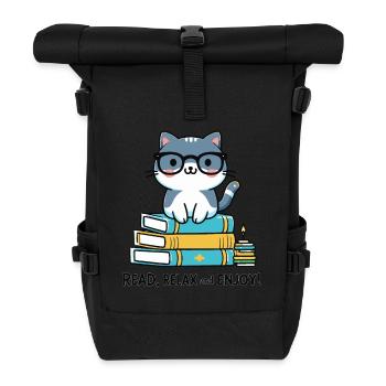 READ RELAX AND ENJOY - Roll Top Backpack - black - Front