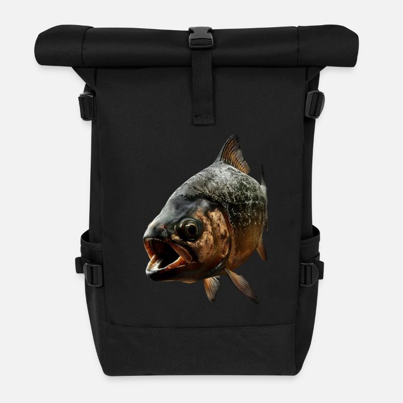 Piranha - Sac à dos roll top - noir