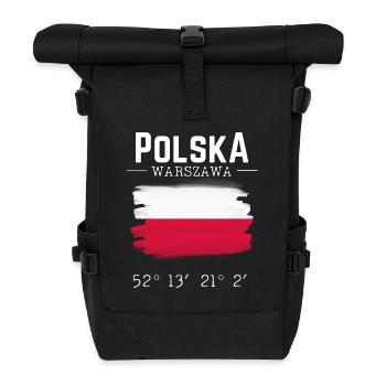 Polska Poland Souvenir Flag Warsaw Capital - Roll Top Backpack - black - Front