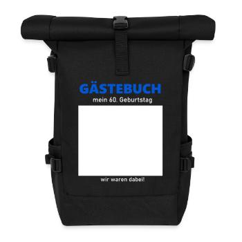 60th Birthday Guestbook to Sign Funny - Roll Top Backpack - black - Front