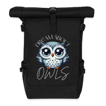 Dream about Owls Cute Mystic Owl - Roll Top Backpack - black - Front