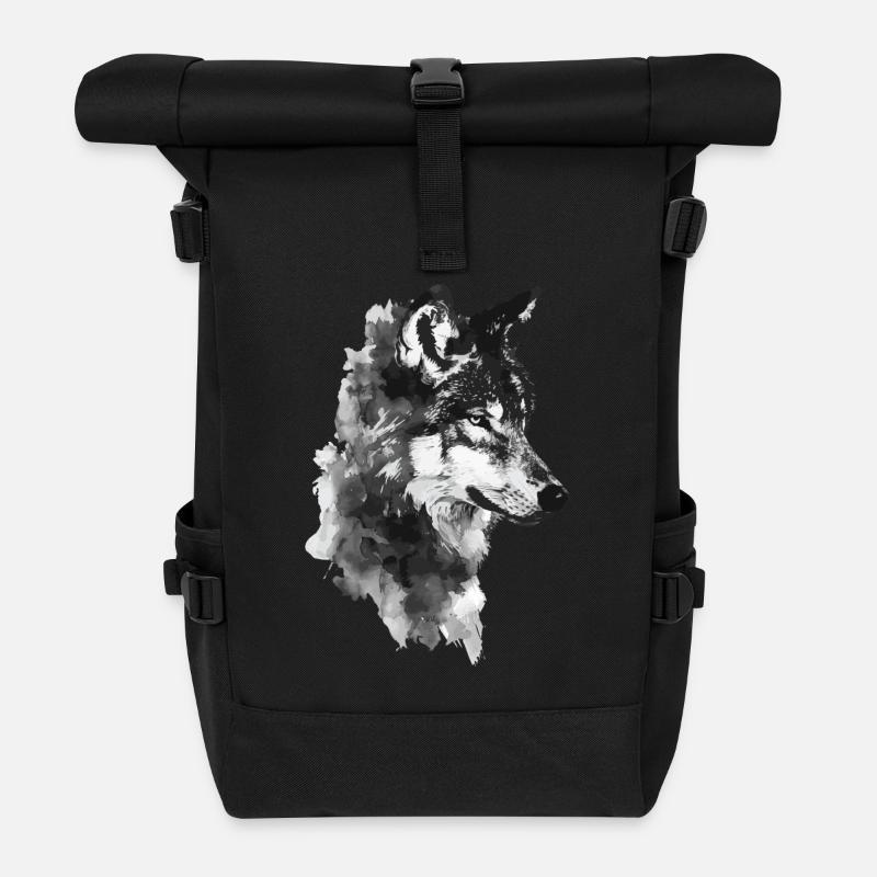 Wolf - Rolltop Rucksack - Schwarz
