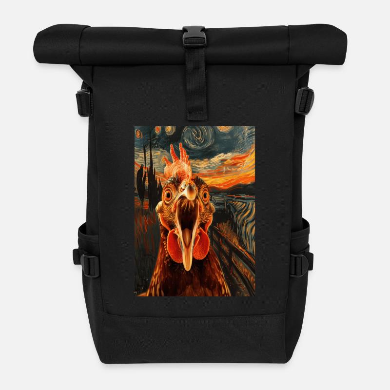 Huhn - Rolltop Rucksack - Schwarz