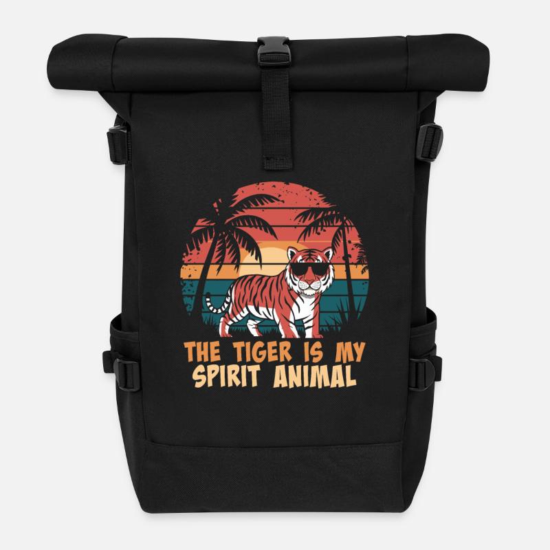 Der Tiger Ist Mein Spiritueller Begleiter - Rolltop Rucksack - Schwarz