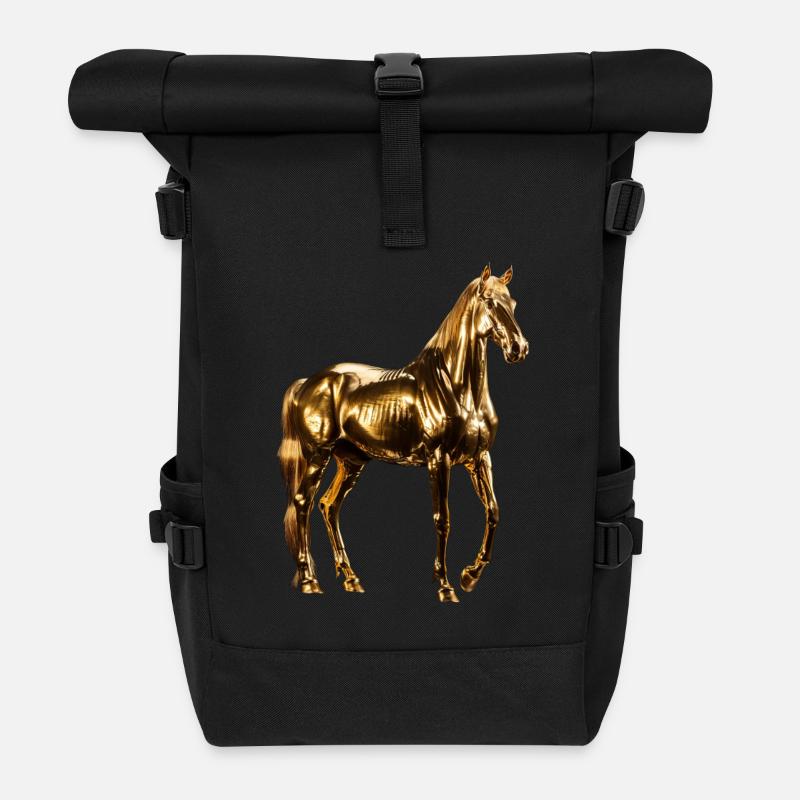 Pferd - Rolltop Rucksack - Schwarz
